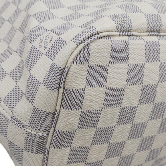 LOUIS VUITTON  Neverfull MM Damier Azur Tote Shoulder Bag Rose Ballerine - Picture 9 of 14